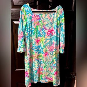 Lilly Pulitzer Multicolor Coral-Print Midi Dress
